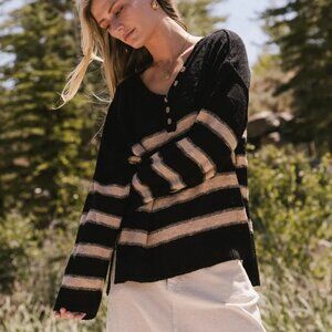 BOHME Gracia Striped Sweater Top